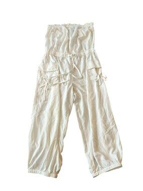 Thread Story White Strapless Jumpsuit Romper M Streetwear Indie Sleaze‎ Y2K